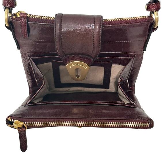 Brahmin Mojito Smooth Leather Crossbody Organizer in Oxblood - Picture 6 of 14